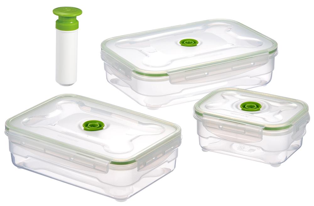3 Pcs Plastic Voedsel Opbergdoos Set Koelkast Vriezer Voedsel Opbergdozen Microwavable Verse Vacuüm Doos Keuken Containers
