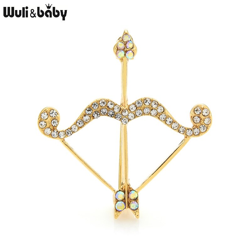 Wuli&baby Rhinestone Bow And Arrow Brooches Women Unisex Party Casual Brooch Pins