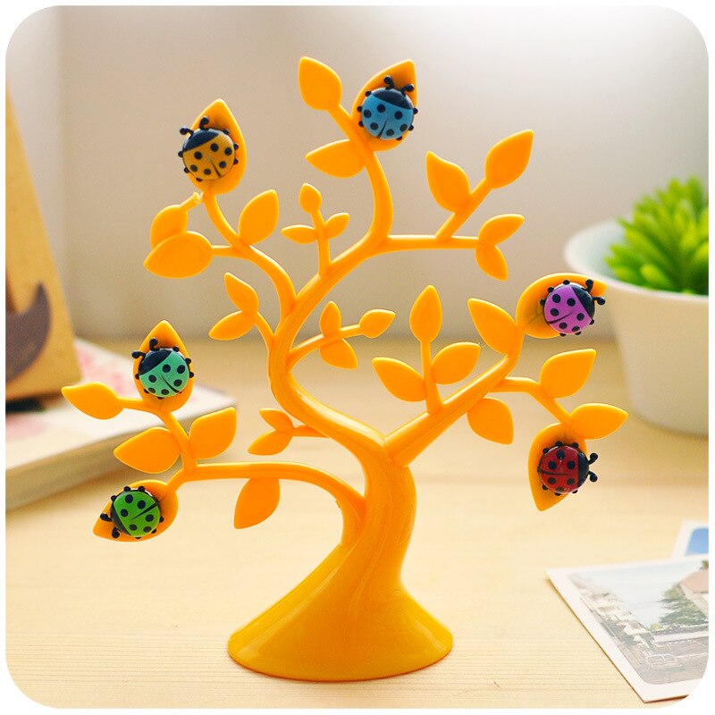 Carpeta de notas de árbol de mariquita creativa, lechón magnético notable, decoración de escritorio, carpeta de fotos para enviar un a un amigo