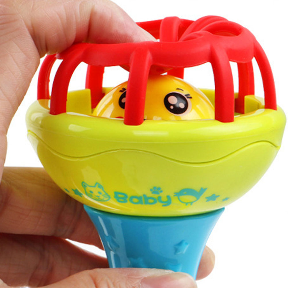 Baby Teether Toys Multicolor Baby Teether Rattle Toy Grasping Gums Hand Bell Educational Rattle Toy