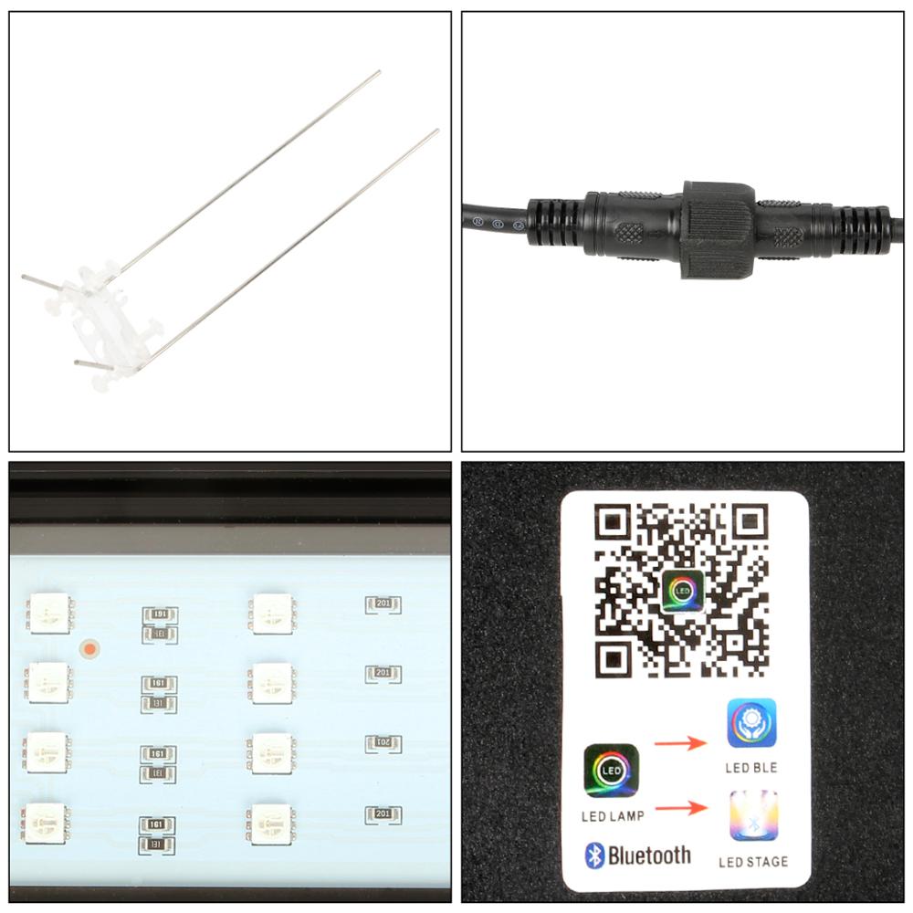 Iluminación LED para acuario, Control por Bluetooth con aplicación remota, luz de acuario LED RGB de 5050, 24W, 15V, luces temporizador de aleación de aluminio para acuario
