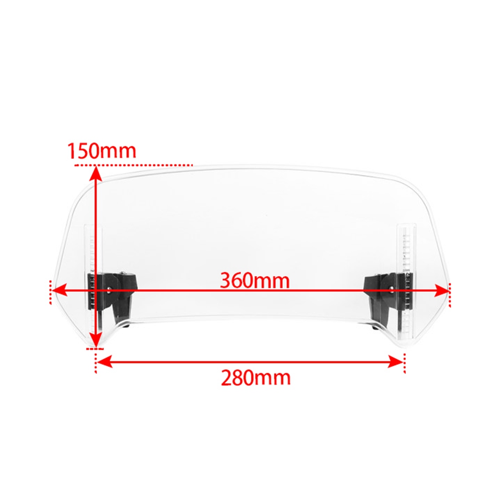 Universal MotorcycleWindshield Extension Adjustable Spoiler Clamp-On Windscreen Deflector