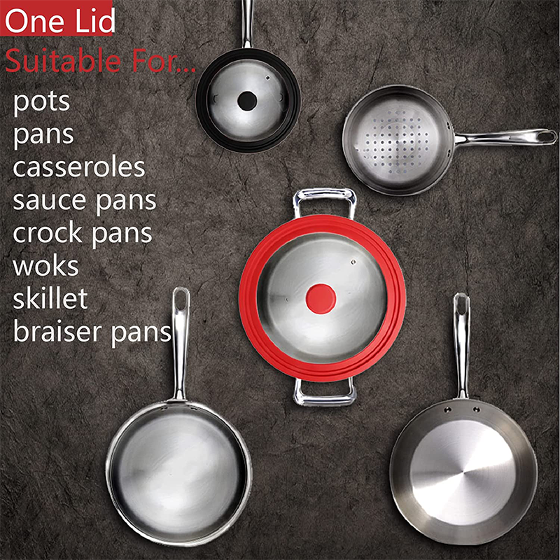 Tapa de olla Visual multifuncional, tapas de vidrio, Wok, sartén, cubierta para utensilios de cocina resistentes al calor de silicona, 20, 22, 24, 26, 28 y 30cm