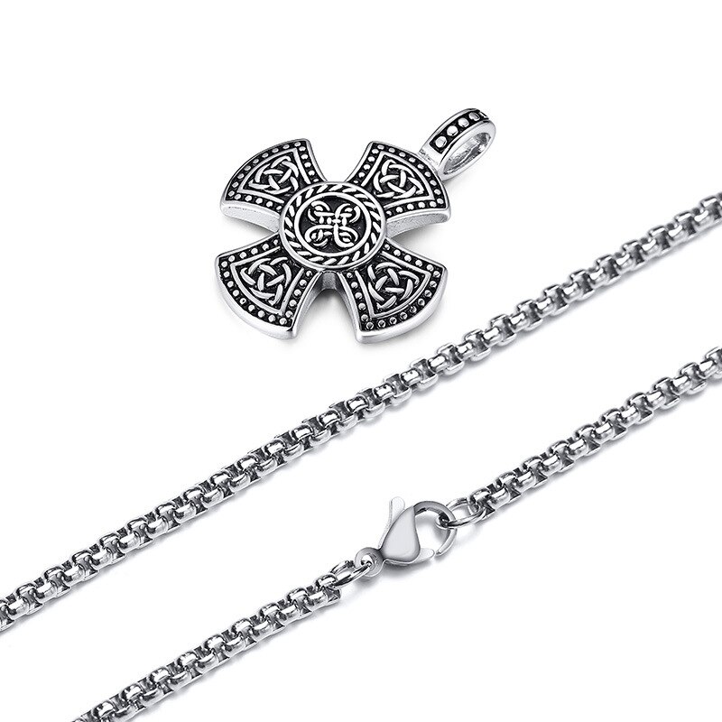 Vintage Keltische Trinity Knoop Triquetra Cross Magic Hanger Ketting Charm Mannen Casual Ketting Sieraden