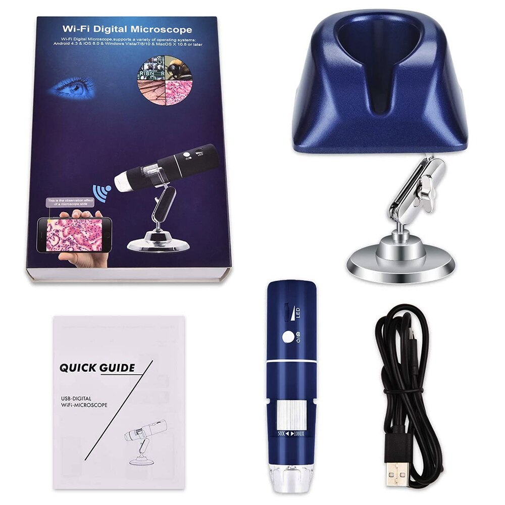 Adjustable Zoom WIFI 1000X 8 LED Electronic digital portable microscope camera for LED soldering Magnifier cell phone computer