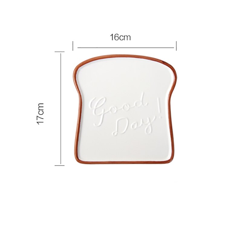 Plato de cerámica con forma de tostada para desayuno, bandeja para aperitivos, ensaladas y frutas, vajilla para el hogar, Bandeja de postres de cerámica
