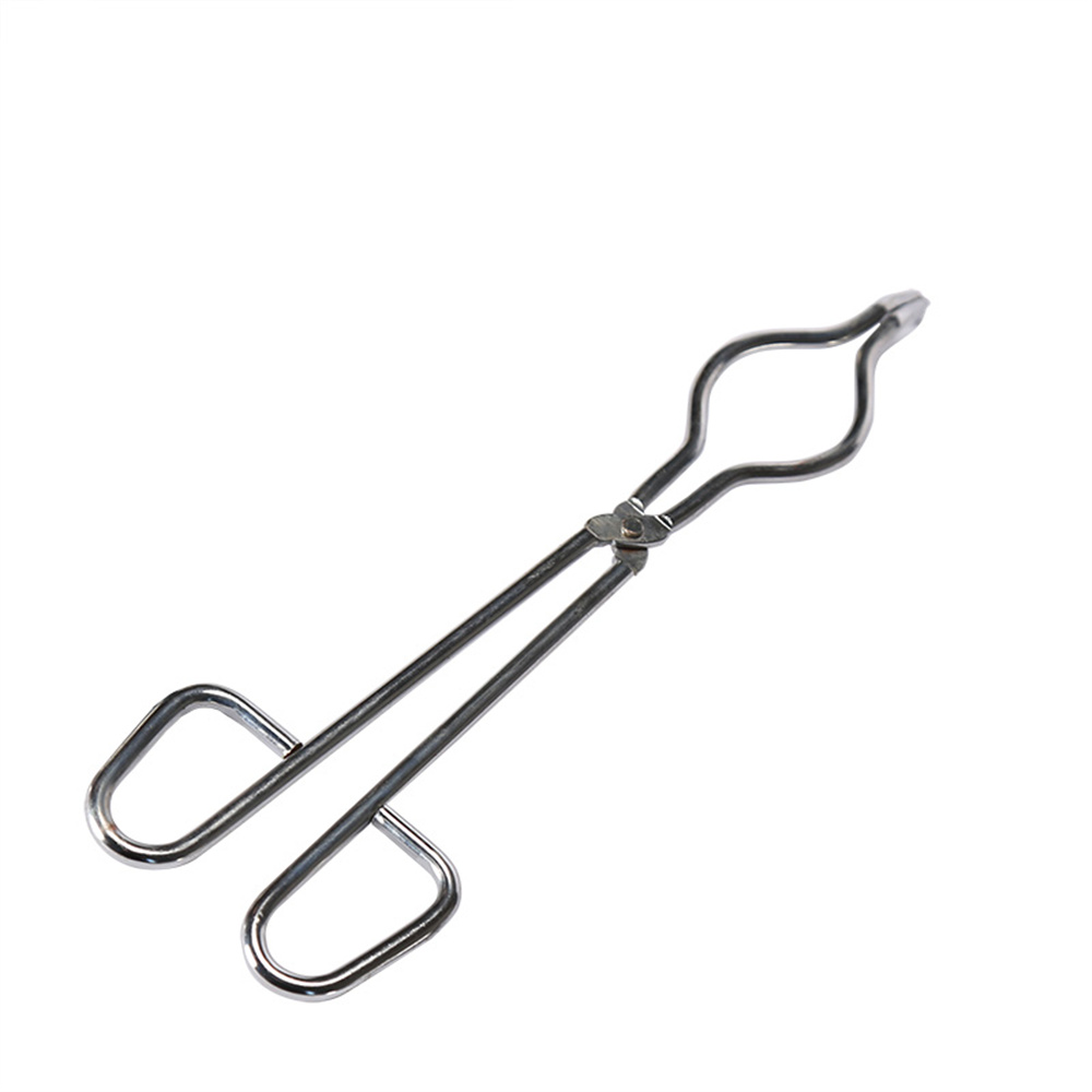 200-500mm Carbon Steel Crucible Tongs Bent Beaker Hold Melting Dish Holder Labware