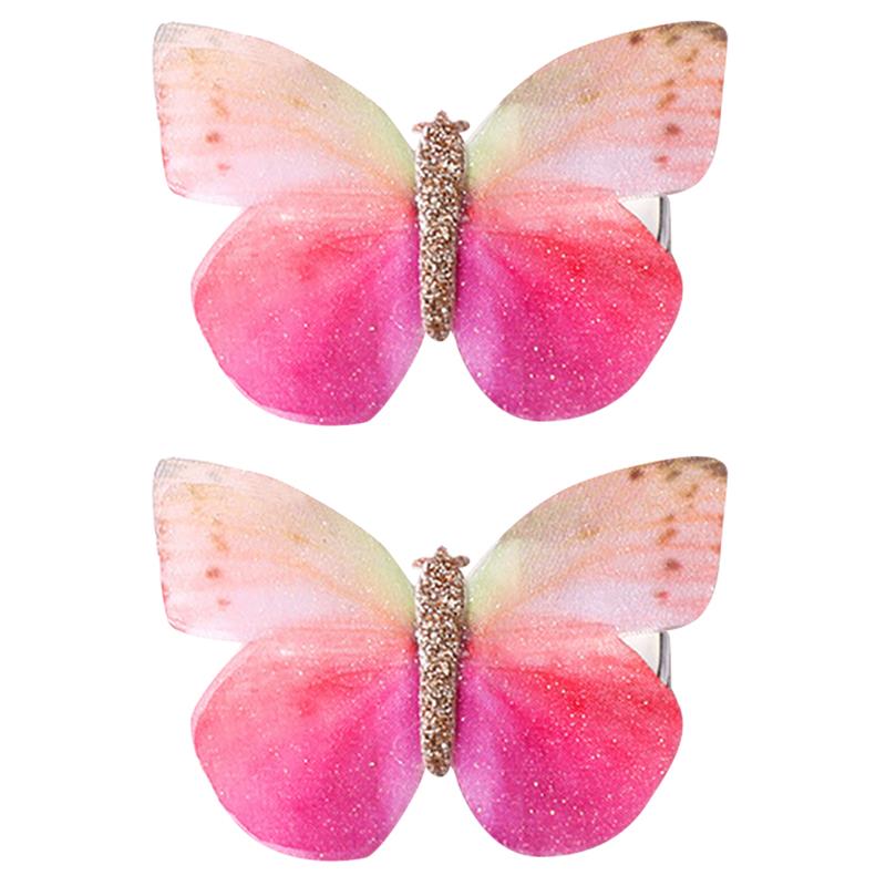 1 par de pinzas de pelo creativas para niños, pasador decorativo brillante para el pelo de mariposa, pasador para el pelo, accesorios para el pelo de niños,: 5