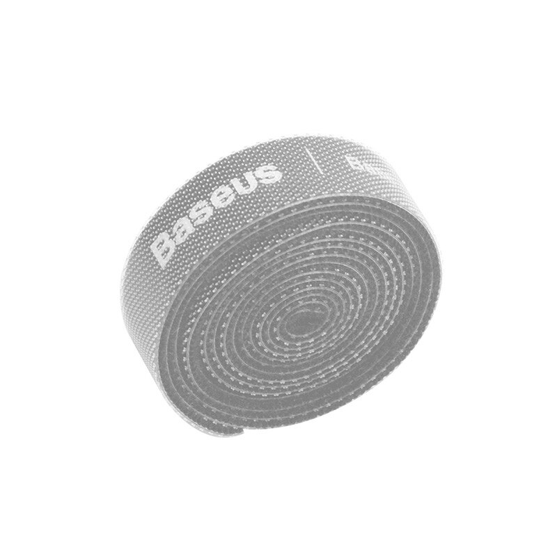 Baseus-bobinadora de cables, organizador de cables de corte libre, correas de Velcro fuertes para almacenamiento de cables, varios cables, 1m/3m: 1m Grey