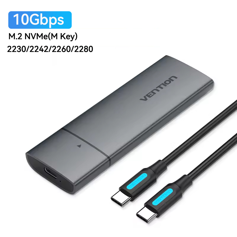 Obudowa Vention M.2 SSD NVMe SATA z podwójnym protokołem, adapter USB 3.2 Gen2 10Gbps, obudowa do laptopa, telefonu, z chłodzeniem i ochroną.: Złoto