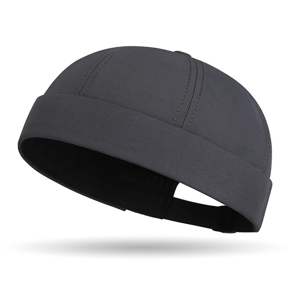 Skullcap décontracté séchage rapide sans bords chapeau léger maille bonnet bonnet manchette casquette quotidien port chapeau roulé marin Hip Hop casquettes: BLANC