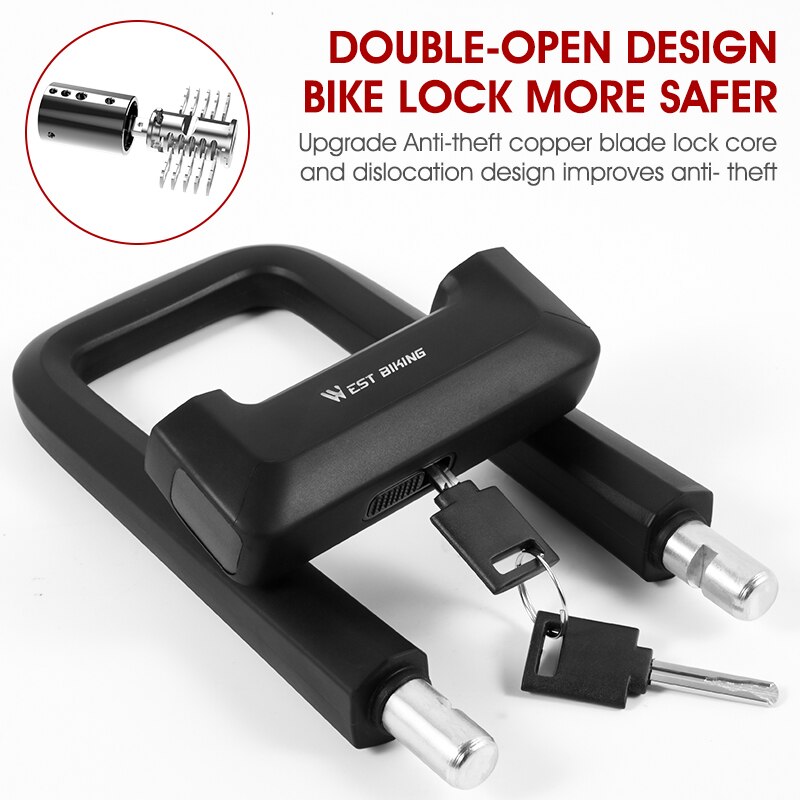 Verrou de vélo en acier allié antivol U Anti-12 tonnes, cisaille hydraulique, câble de sécurité, cadenas, accessoires de moto Scooter