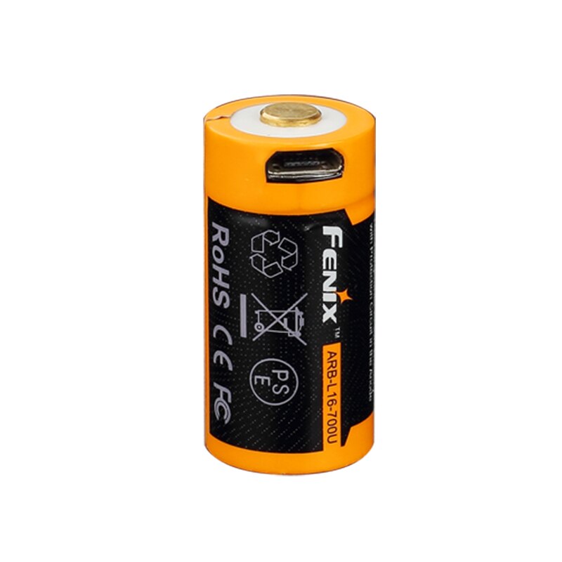 Fenix – batterie Li-ion 700 RCR123A, Rechargeable par USB, 16340 mAh: 1 PCS