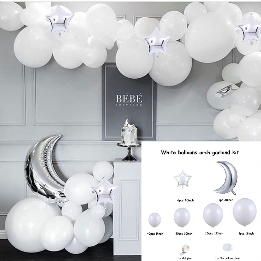 Pink blå bue guirlande ballon kit star moon folie balloner bryllup fødselsdag baby shower fest indretning forsyninger luftkugler globos: Sæt 3