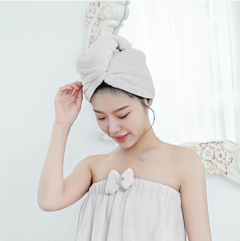 Hurtig hårtørring hat hår tørring wrap håndklæde cap hoved wrap badeværktøj kvinder svømmer cap super absorberende blød brusebad
