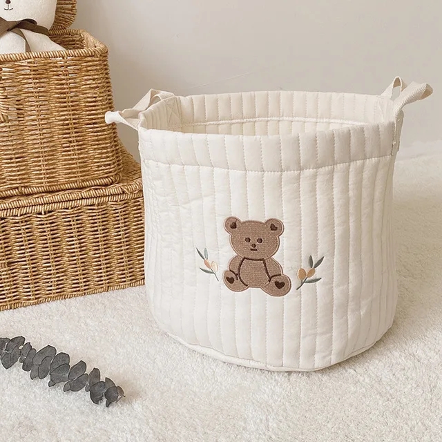 Babytaschen, niedlicher Bär, Stickerei, Wickeltasche, Caddie, Windelwagen, Aufbewahrung, Mutter, Umstandstasche für Neugeborene, Windeln, Spielzeug, Organizer: Schwarz