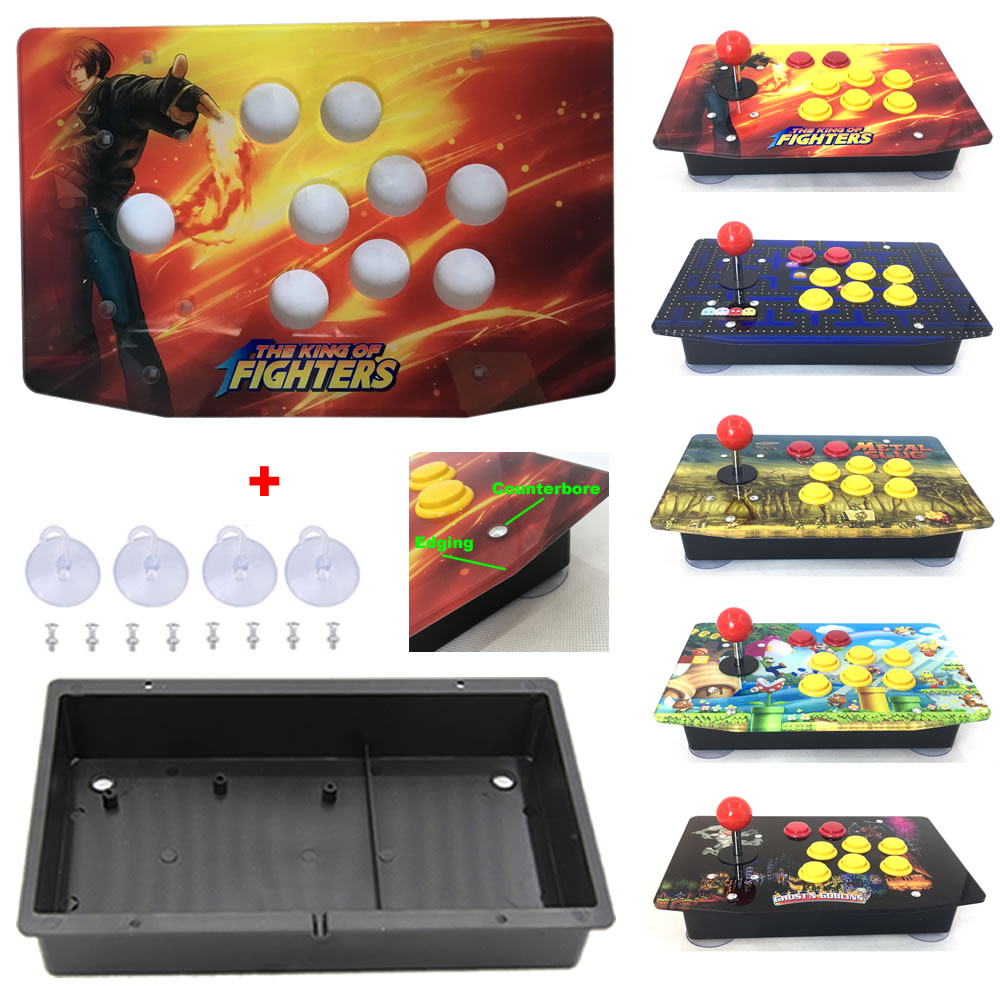 RAC-K500C de 8 botones para Panel de arte acrílico, caja plana, juegos de Joystick de Arcade DIY