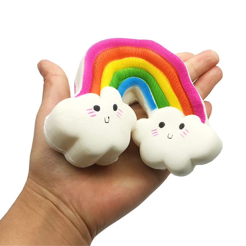 Kawaii Regenbogen Smiley Weiche Squishy Spielzeug Für freundlicher Langsam steigend Duft quetschen betonen Linderung Spielzeug freundlicher Weihnachten