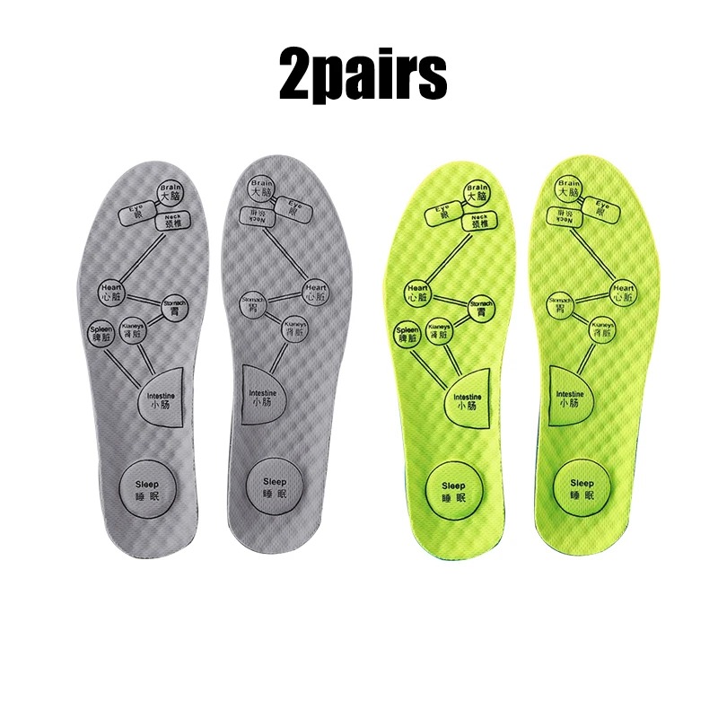 Foot Acupressure Insole Men Women Soft Breathable Sports Cushion Inserts Sweat-absorbing Deodorant Insole Shoe Pads