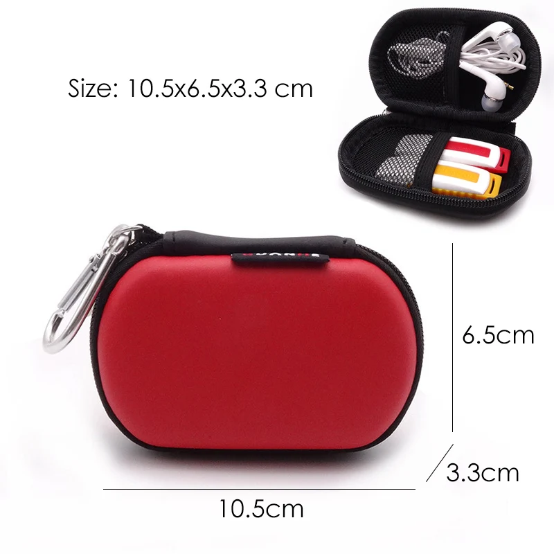 Portable Mini Hard Shell Digital Gadgets Storage Bag Bluetooth Earphone MAC Charger Case Data Cable U Disk Organizadores Box: Burgundy
