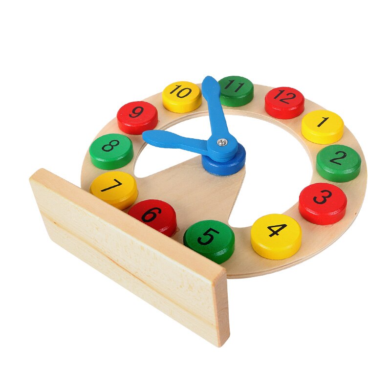 Wooden Toy Learn to Tell Time Wooden Digital Clock Teaching Aids Kids Baby Early Education Learning Math clock toys for children