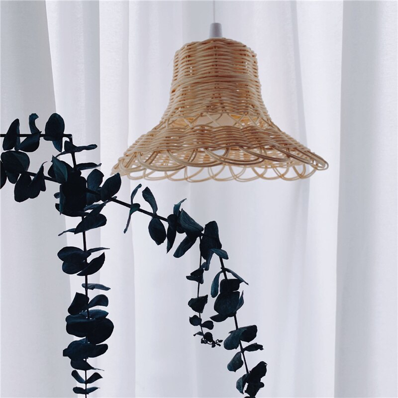 Nordic Rattan Lampshade Handmade Photography Accessories Kids Room Nursery Dorm Ornament Ceiling Light Cover Home Hanging Decor: LA-03