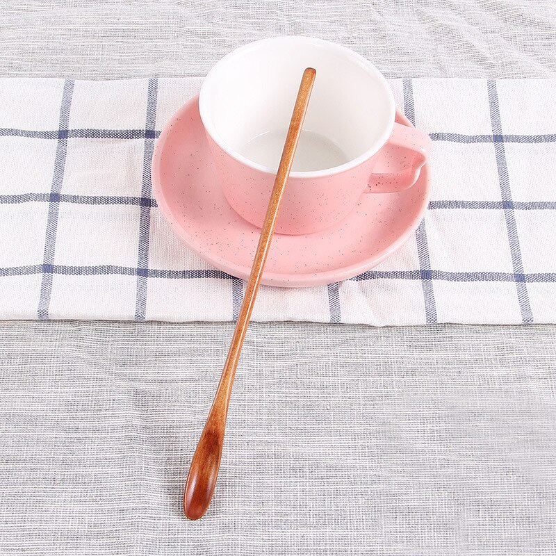 Cuillère à café en bois bambou cuisine ustensile de cuisine outil soupe remuant cuillère à café restauration vaisselle remuer bâton lait thé lait miel: 05