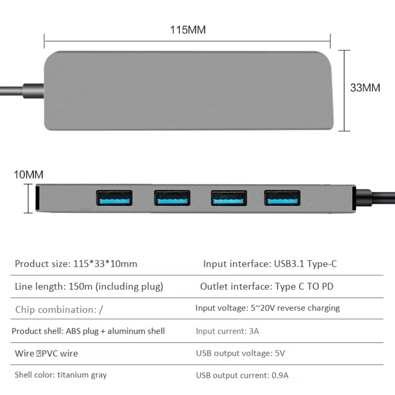 Adaptador USB, Usb tipo C Dex Docking Estación Puerto USB 3,1 HDMI OTG Cable Sam Sung Dex Station para S10 S9 Hua Wei P20 P30 de tipo C portátil