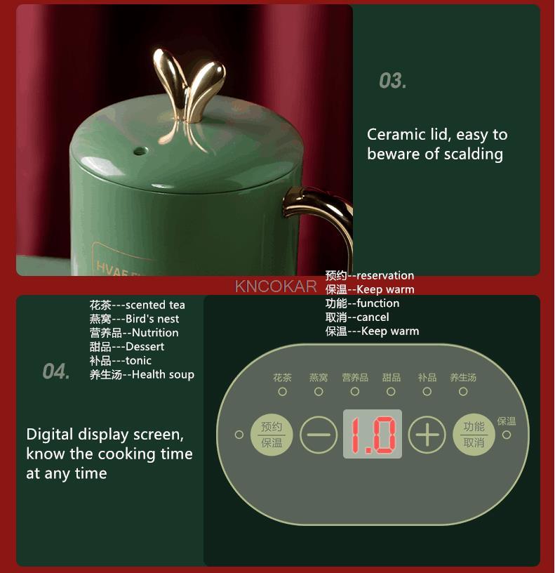 220V 600Ml Mini Elektrische Stoven Cup Kantoor Thee Pap Melk Verwarming Waterkoker Keramische/Gezondheid Glas Soep fornuis