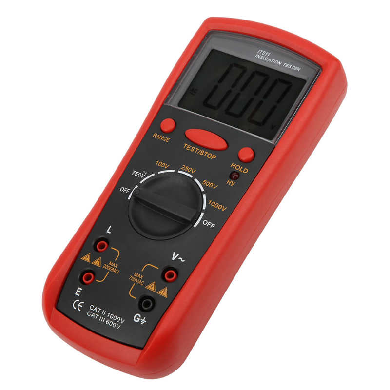 Medidor de resistencia de aislamiento IT811 con pantalla LCD de 64x44mm, probador Digital Megohm, herramientas eléctricas para electromecánica