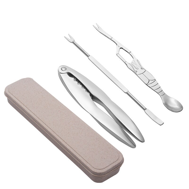Seafood Tool Sets Crab Crackers Picks Spoons Set Stainless Steel Crab Peel Shrimp Tool Lobster Clamp Pliers Clip Pick Set