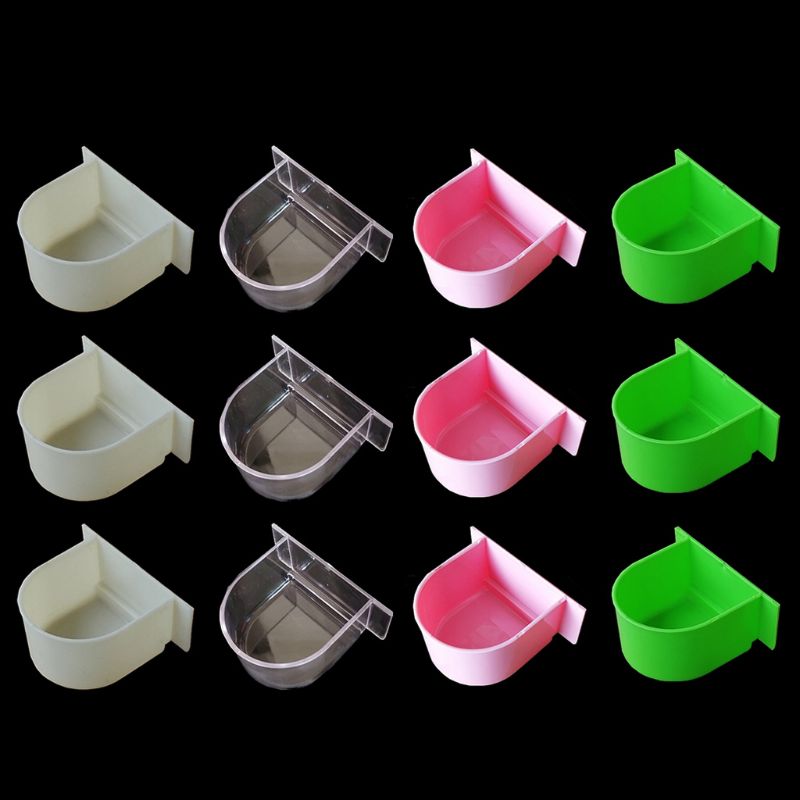 12Pcs Bird Cage Food Boxes Trough Parrot Feeder Food Water Bowl Cup Budgerigar Macaws Finches Canary Bird Feeding Supplies