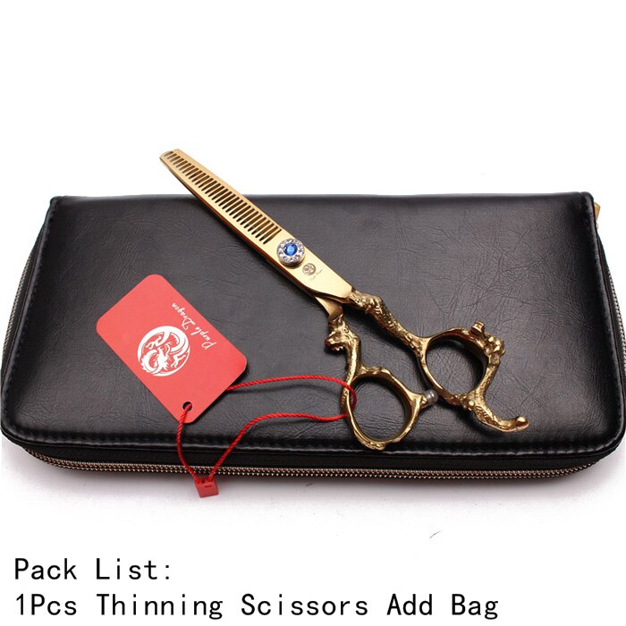 5.5" 440C Gold Hair Scissors Straight Shears Thinning Shears Dragon Handle Hairdressing Scissors Z9003: Z9003 Jin T 5.5Y