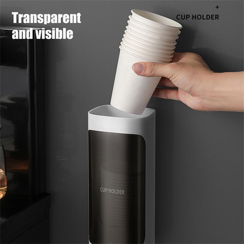 Dispensador de agua, soporte para vasos de papel, soporte para vasos de papel, estante de almacenamiento para tazas, organizador automático de cuentagotas para tazas