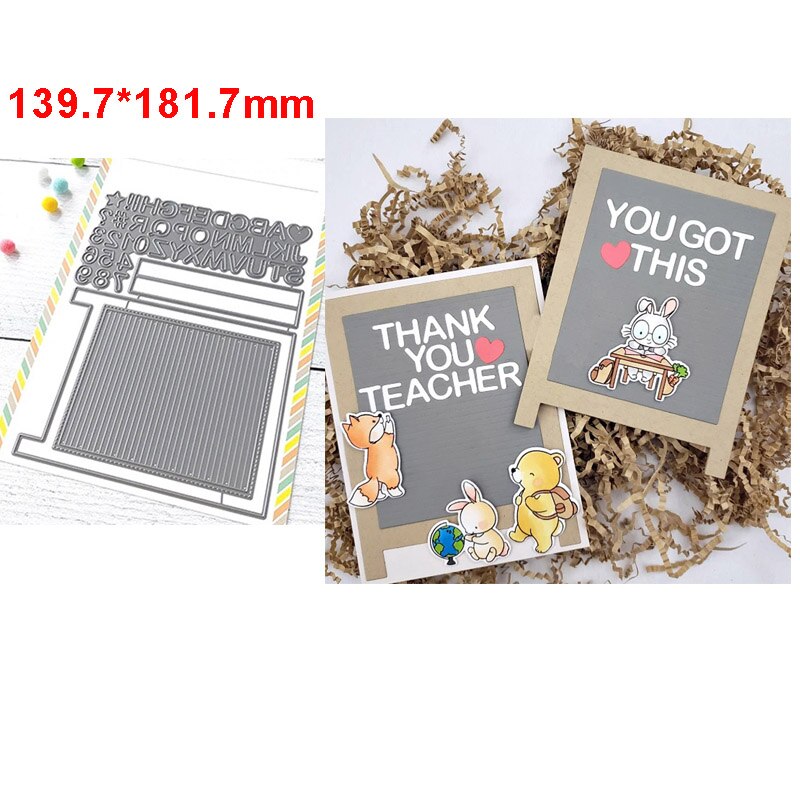 Stripes Frame Stacked Circles Letter Board Slim Die Cuts Metal Cutting Dies for DIY Scrapbooking Cards Crafts Dies 06: H5677