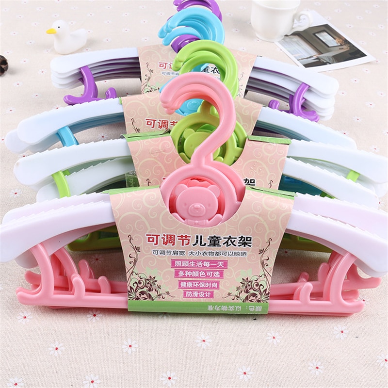 5PC/Set Adjustable Child Clothes Hanger Rack Plastic Towel Display Hanger For Baby Children Kids Clothing Drying Rack Hanging