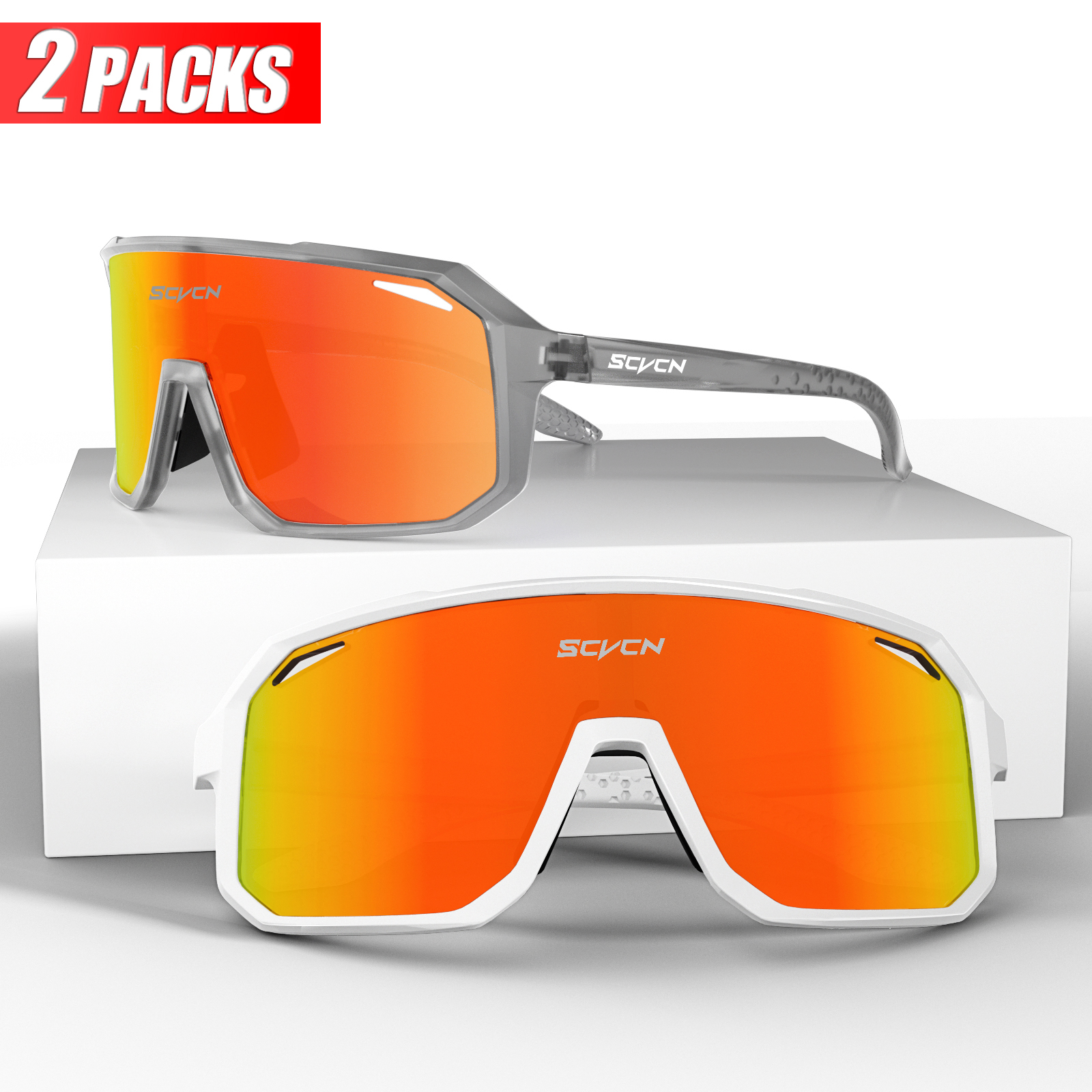 SCVCN Sport Männer UV400 Sonnenbrille Radfahren Gläser Runing Cycl Camp Bike Brillen MTB Outdoor Brille Fahrrad Frauen Jagd: Licht Grün