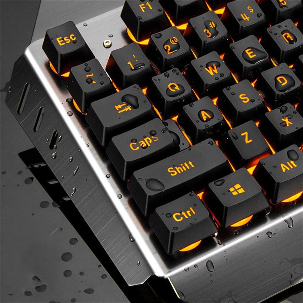 Drahtlose Mechanische Tastatur und Maus Spiel Set Wiederaufladbare mit Hintergrundbeleuchtung für Gaming