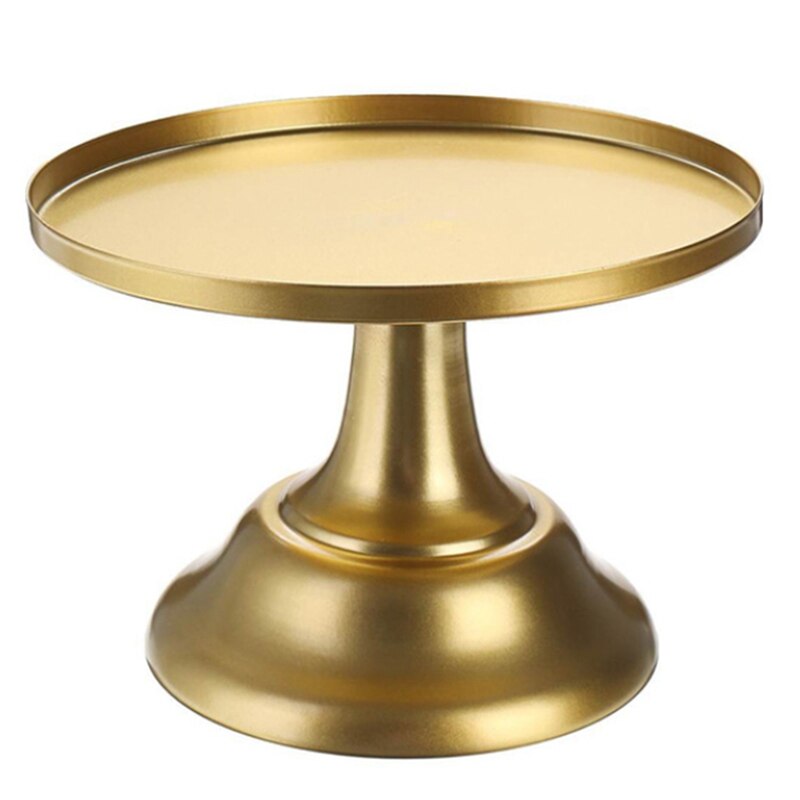 Supporto per torta base in ferro battuto supporto per dolce espositore per torta rotondo supporto per decorazione di compleanno di nozze 8 pollici: oro