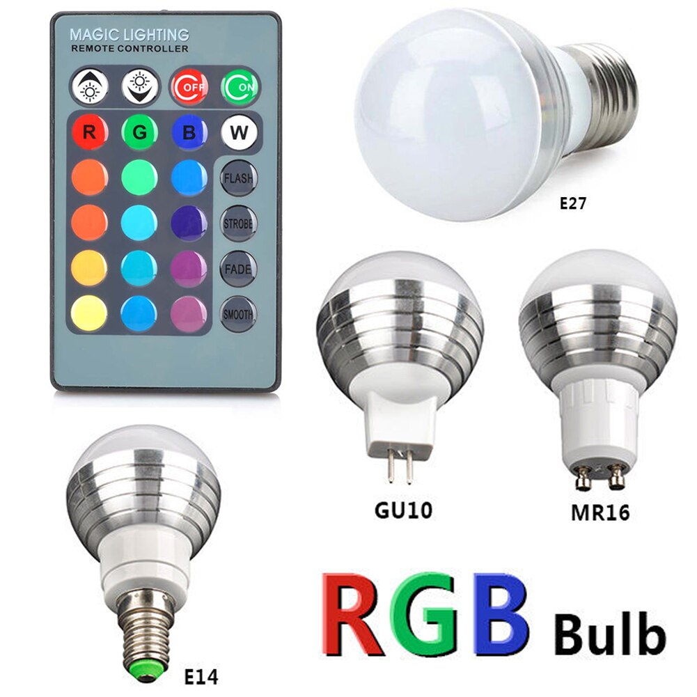 Globe Rgb Led-lampen 1 Veranderende Afstandsbediening E27 GUMR16 E14