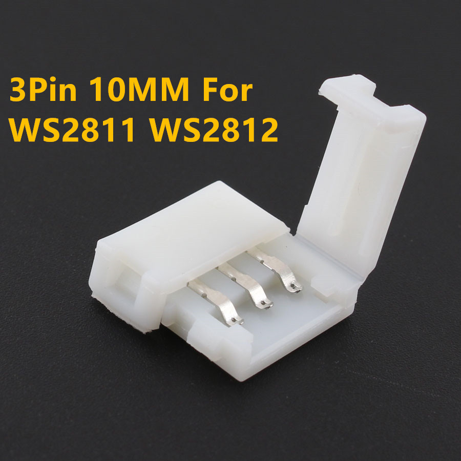 DC 5V 12V 24V LED Strip connector 2pin 3pin 4pin 5Pin Connector Enkele RGB Led strip Connector voor 2835 5050 RGB RGBW LED Strip: WS2812 3pin 10mm / 1PCS