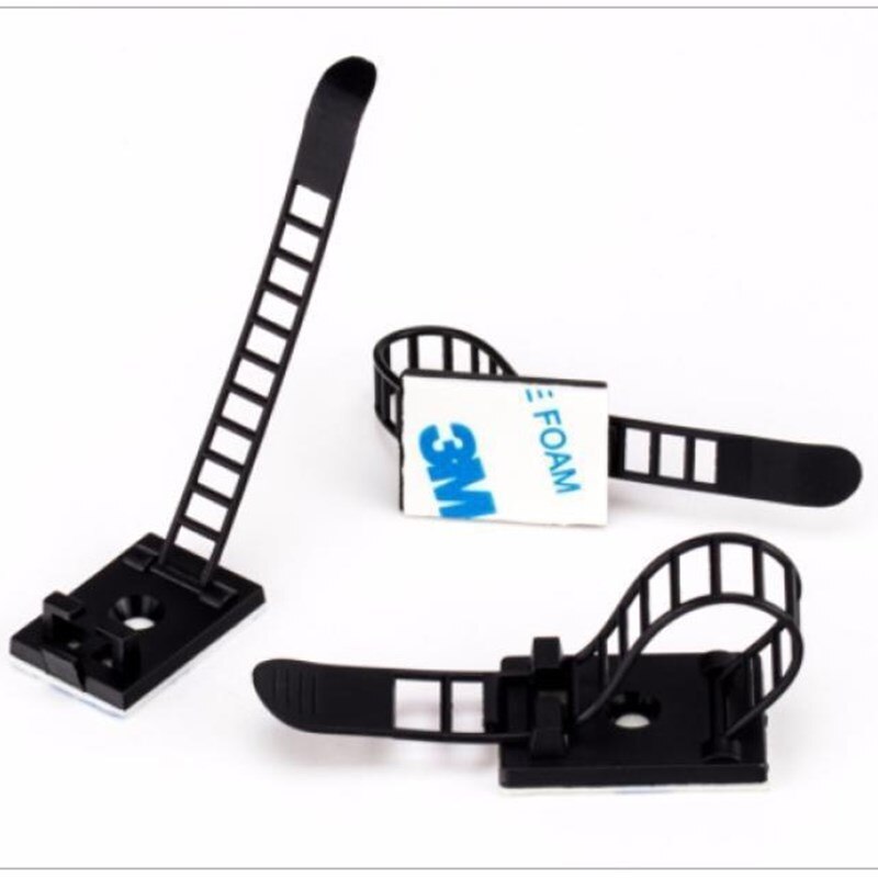 10pcs Adjustable Cable clamps Wiring Accessories Tie Mounts Environmental protection Screw holes Adhesive Beamline Ties