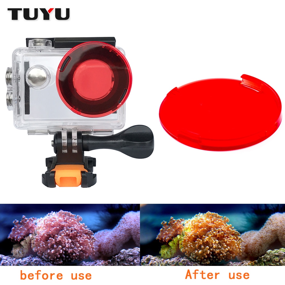 EKEN H9 Rode Duiken Filter voor h9 h9r h8r v8s h3r w9s w9 Camera Waterproof Case Rood Filter Lens Cap voor EKEN camera Accessoires