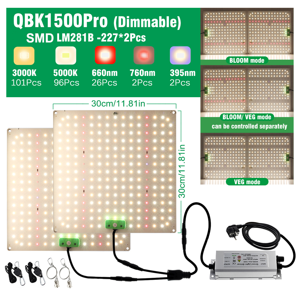Luz LED de cultivo de espectro completo LM281B con espectro ajustable para iluminar plantas en diferentes etapas de hidroponía de invernadero: Rojo / US