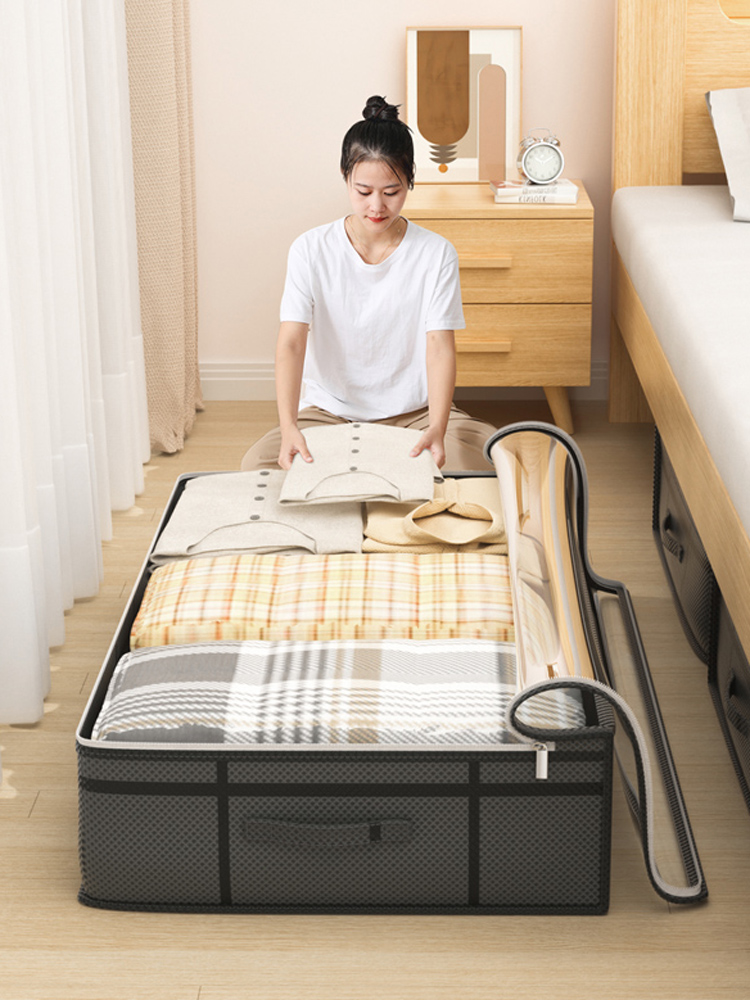 Bolsa de almacenamiento de ropa grande debajo de la cama, edredón plegable, bolsa de almacenamiento de ropa, bolsa organizadora para dormitorio y dormitorio, 1 ud.