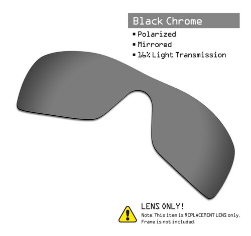 SmartVLT Polarized Replacement Lenses for Oakley Batwolf Sunglasses - Multiple Options: Black Chrome