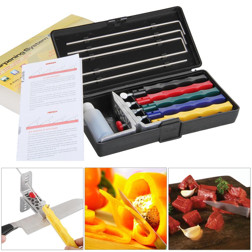 Molibao Knife Sharpener Deluxe 5 Whetstones Set Sharpening System Grindstone 5 Stones Extra Coarse Sharpener Kit Kitchen Tool