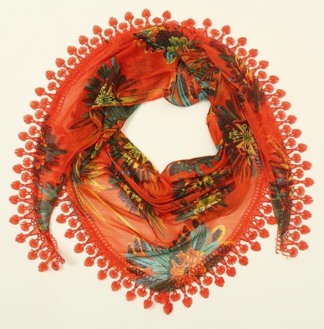 Women Triangle Wrap Lady Shawl Colorful Lace Scarf Female Tassel Shawls Scarves Spring Summer Photo Props Accessories