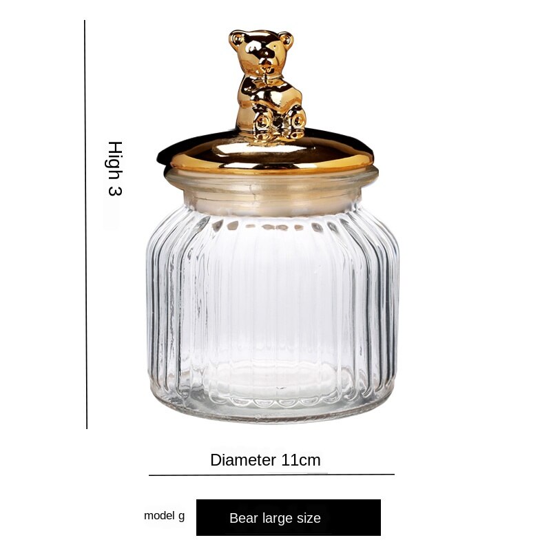 Réservoir de stockage scellé plaqué or de style européen, pot de lait en poudre pour bébé, matériau en verre, caddie à thé, café, boîte de rangement, ZL866: Colour 7