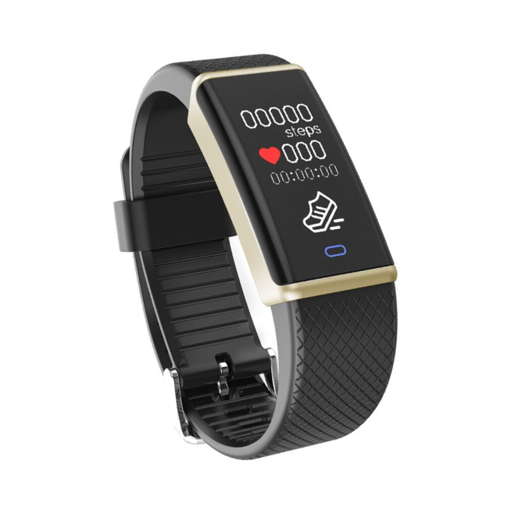 R9 color screen multi-function smart pedometer sports bracelet men women fitness watch heart rate blood pressure step counter: Yellow